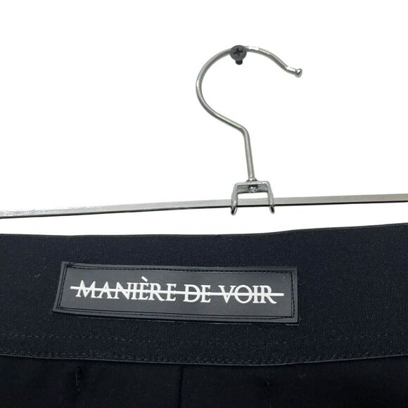 Maniere De Voir Trim Leggings Black Women’s Size 14 High Rise Zip Compression - Picture 8 of 12